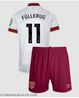 West Ham United Niclas Fullkrug #11 Maglia Gara Terza Repliche 2024-25 Bambino Maniche Corte